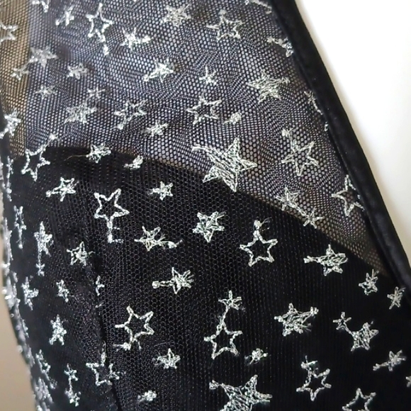 Victoria's Secret Beautiful Style Black &Silver Star Lace Women's Top Bra Size L - Picture 4 of 14
